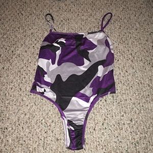 purple camo bodysuit